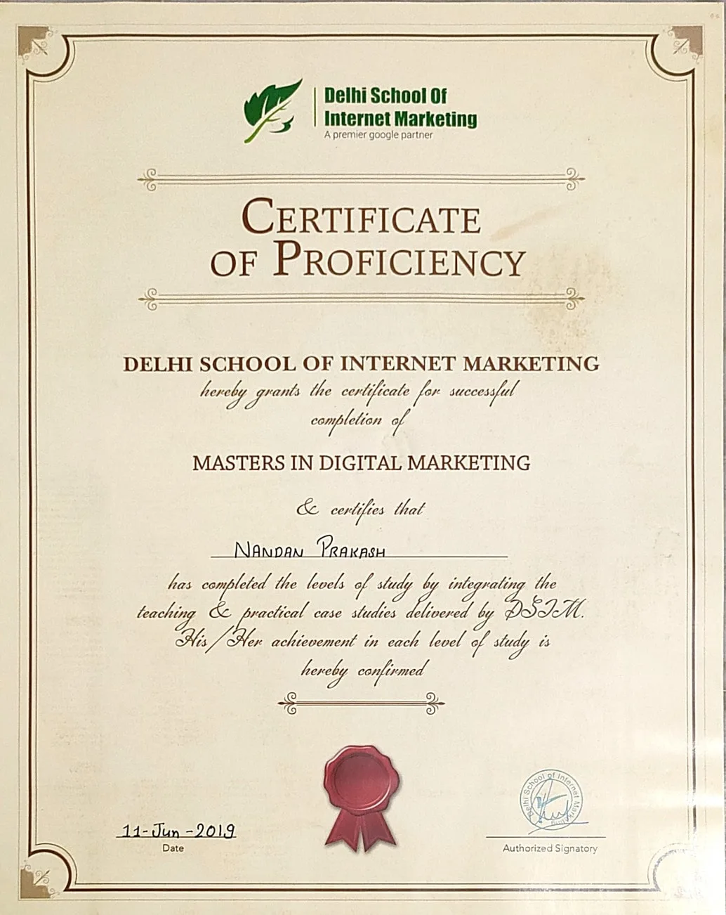 DSIM Certificate of Masters in Digital Marketing.webp