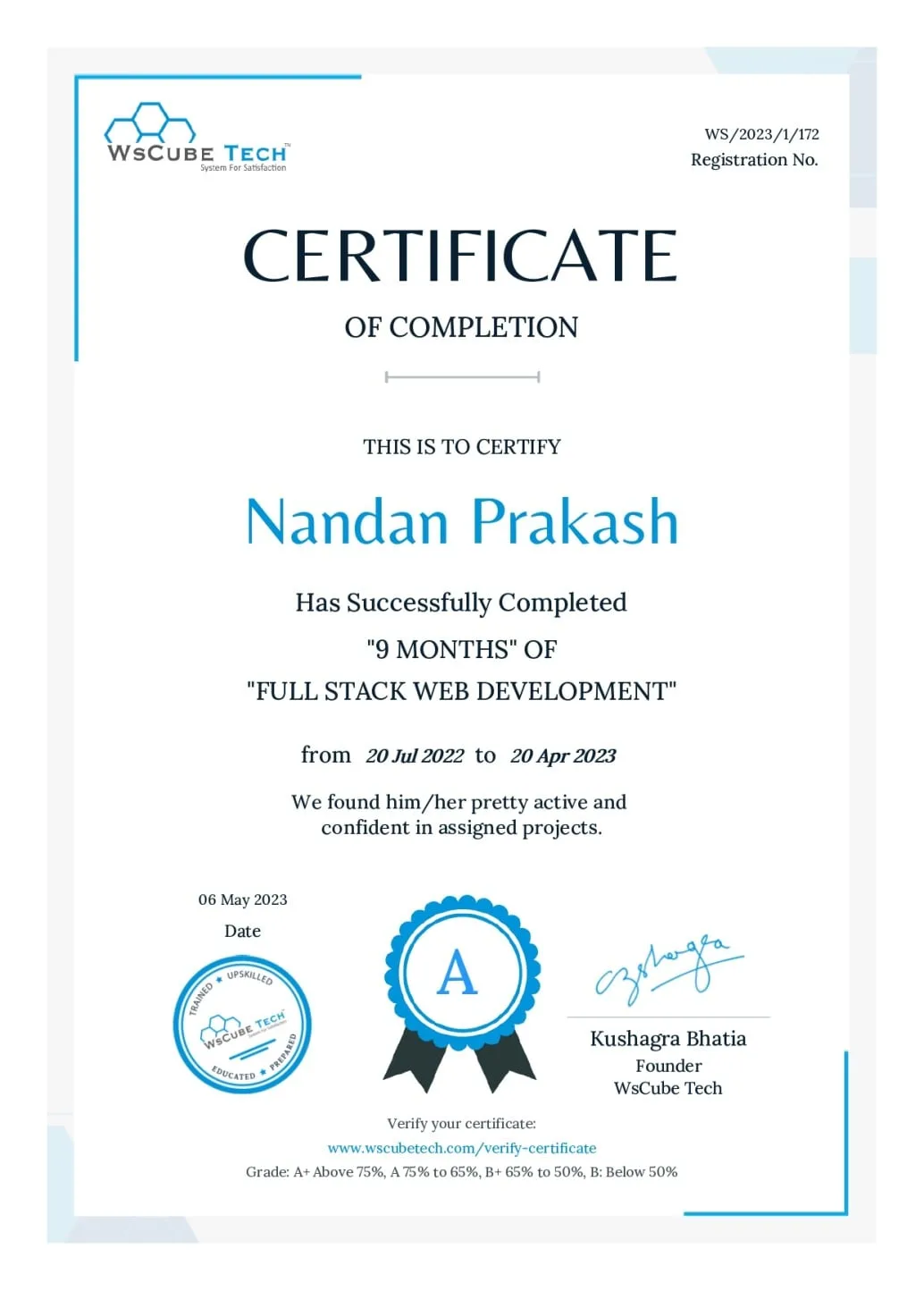 Full Stack Web Development Certificate