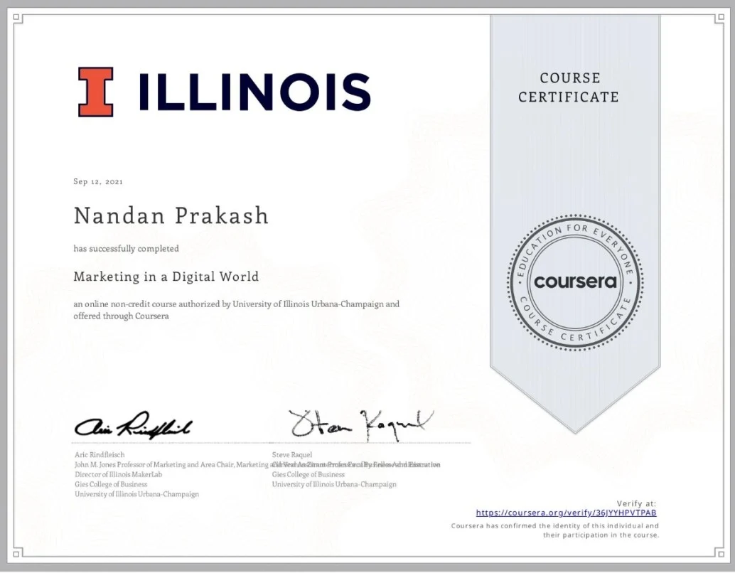 Marketing in a Digital World Certificate